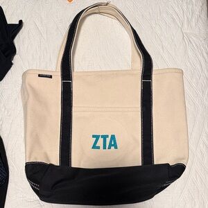 ZTA Canvas Tote Bag with Black Accents